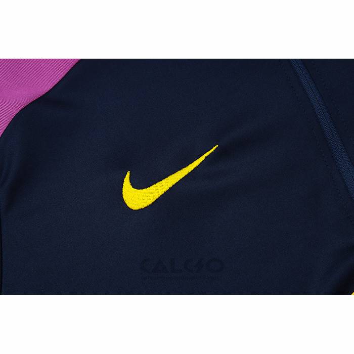 Tuta da Track di Felpa FC Barcellona Bambino 2025-2026 Nero Purpura